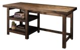 Bridgevine Home Sausalito 60 inch Workstation Desk, No Assembly Required, Whiskey Finish