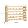 Stackable Wine Rack, Modular Storage Shelves, 72-Bottle Holder, Freestanding Display Rack for Kitchen, Pantry, Cellar, Natural